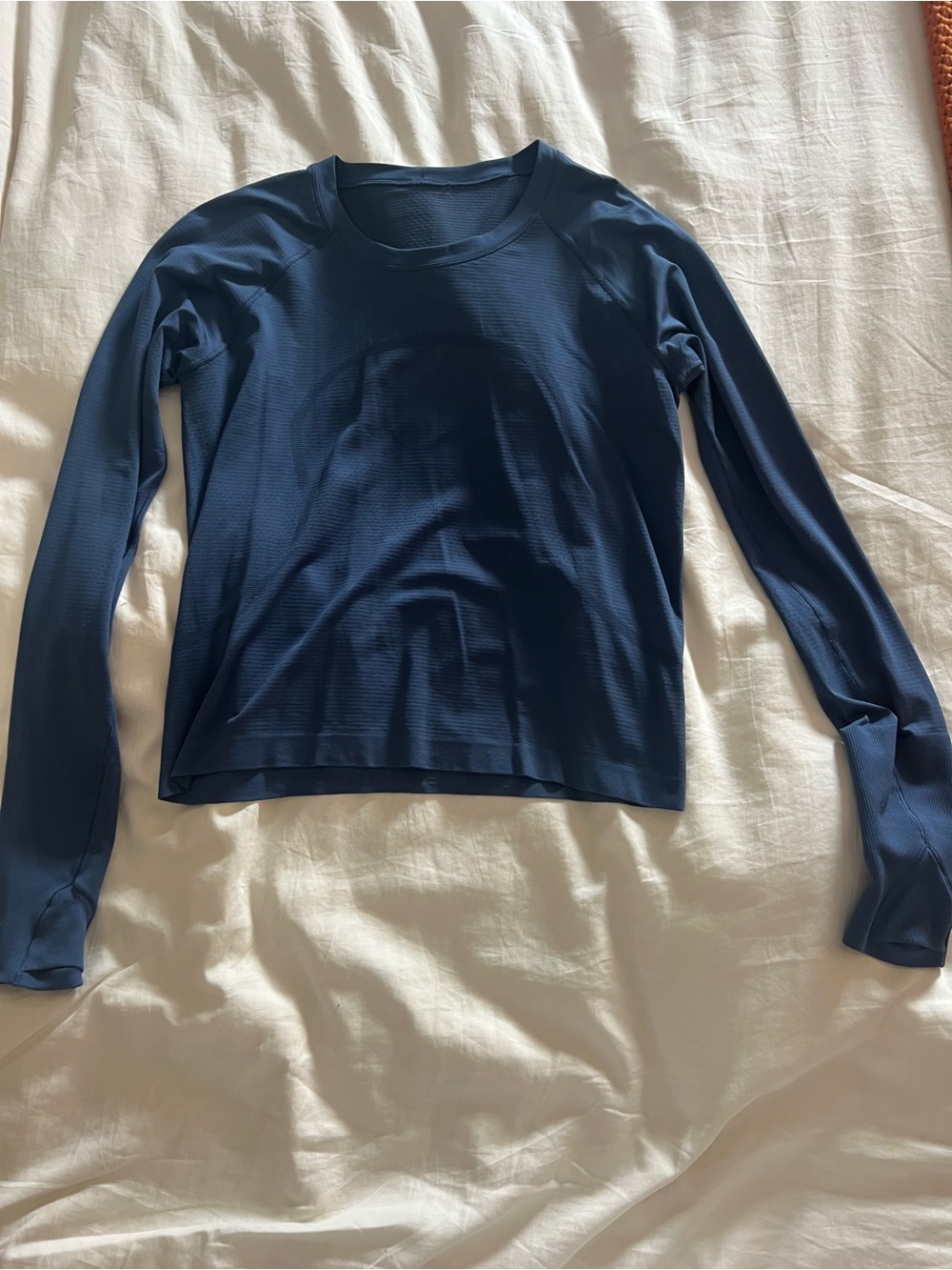 lululemon athletica blue twill swiftly tech Long-Sleeve shirt